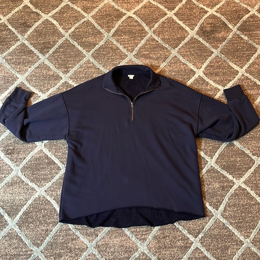 Aerie Sunday Soft Quarter-Zip, Navy Blue, Size XS